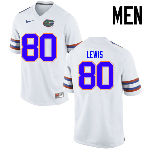 Men Florida Gators #80 Cyontai Lewis College Football Jerseys Sale-White - Click Image to Close